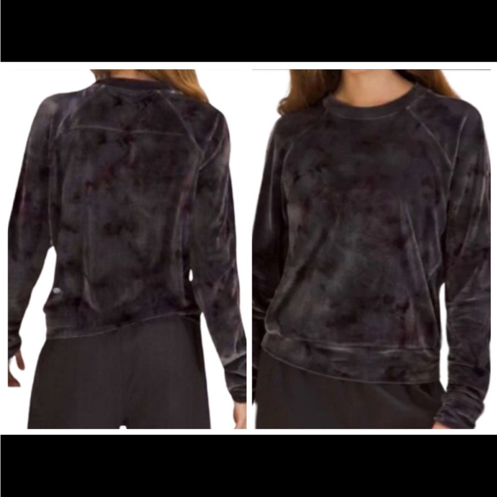 Lululemon Velour Warm Down Crew Interstellar Dark Grey Multi. EUC.